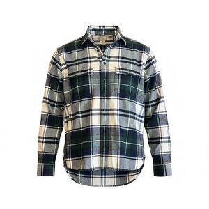 L.L. Bean Navy, Forest Green & White Plaid Button-Down Shirt